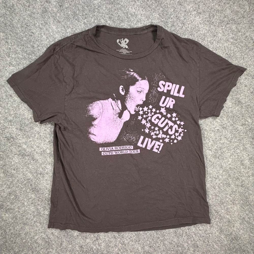 Olivia Rodrigo Guts World Tour T-Shirt XXL‎ Black Pink Spill Ur Guts Live 0514